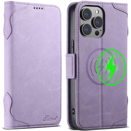 iPhone 12 / 12 Pro SUTENI J07 Multifunctional Horizontal Flip Magsafe Leather Phone Case - Purple